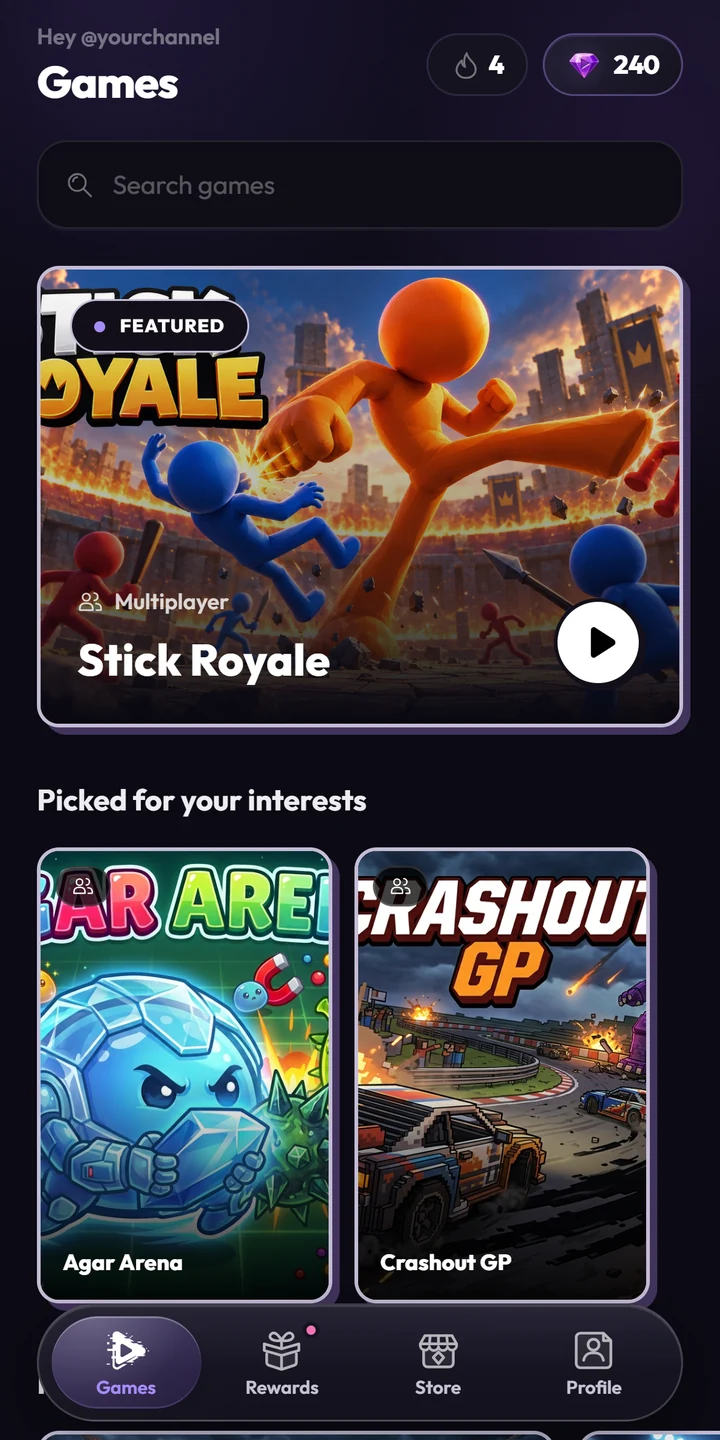 Koleksi game di aplikasi TikPlay untuk Android