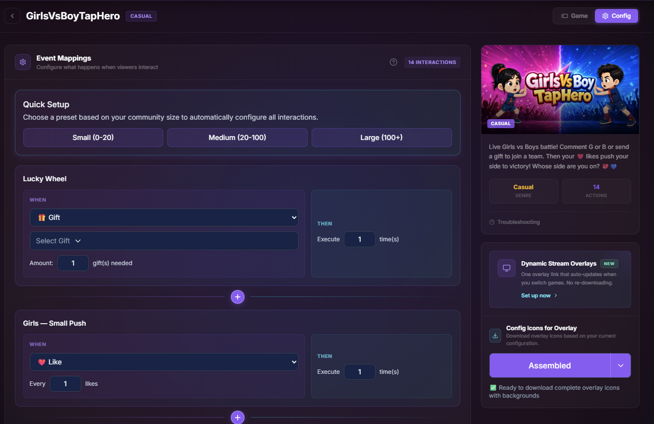 Pick a game and set up its config